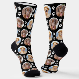 Chaussette Chien personnalisé amusant 2 empreintes de patte p