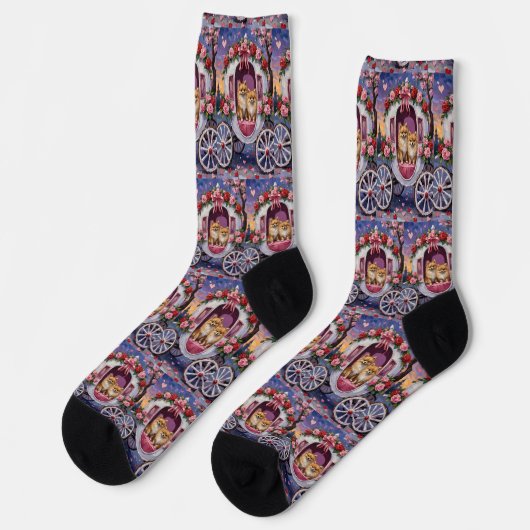Chaussette Chien Poméranie Saint-Valentin (Gauche)