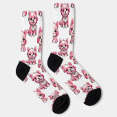 Chaussette Chien rose Motif design - blanc (Droite)
