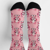Chaussette Chien rose Motif design - Rose (Haut)