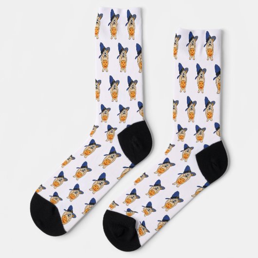 Chaussette Chien Sorcière Citrouille (Gauche)