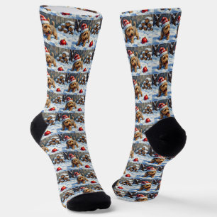 Chaussette Chien Terrier Cairn Enjoué Creusant pour Noël T