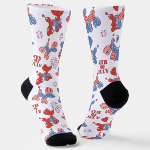 Chaussette Chiens 4 juillet Ballons mignons