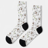 Chaussette Chiens de comptage sur blanc (Gauche)