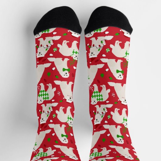 Chaussette Chiens de Noël des Grands Pyrénées (Haut)