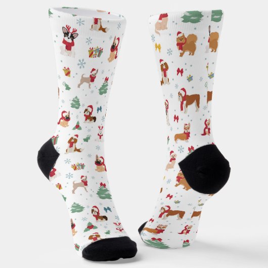 Chaussette Chiens de Noël en accessoires de vacances (Angulaire)