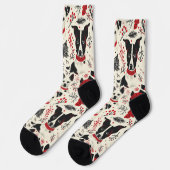 Chaussette Chiens de Noël mignons Motif sans couture (Gauche)