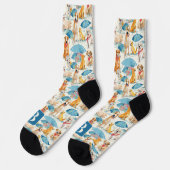 Chaussette Chiens d'été Coloré Personnalisé Monogramme Motif (Gauche)