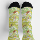 Chaussette Chiens mignons avec motif sans couture de fleurs d (Haut)