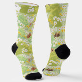 Chaussette Chiens mignons avec motif sans couture de fleurs d (Angulaire)