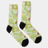 Chaussette Chiens mignons avec motif sans couture de fleurs d (Droite)