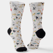 Chaussette Chiens mignons Design Motif Blanc (Angulaire)
