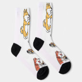 Chaussette Chiens mignons Mangeant Sushi Chaussettes de nouve (Droite)