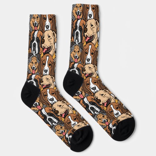 Chaussette Chiens mignons vintages (Droite)