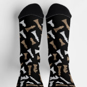 Chaussette Chiffres d'échecs Motif - Or et perle (Haut)