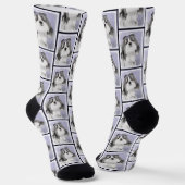 Chaussette Chih Tzu Peinture Noir & Blanc Original Chien Art (Angulaire)