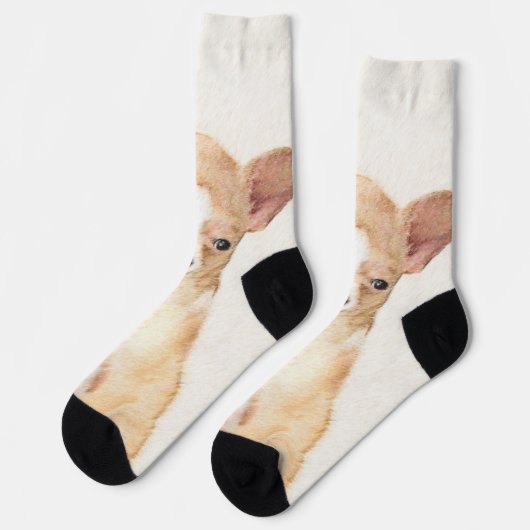 Chaussette Chihuahua Peinture - Cute Original Chien Art (Gauche)