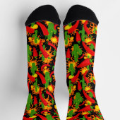 Chaussette Chili Peppers Flames et Cactus Motif Plante (Haut)