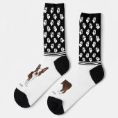 Chaussette Chocolat Brown Boston Terrier Avec Le Nom Et Les P (Gauche)