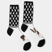 Chaussette Chocolat Brown Boston Terrier Avec Le Nom Et Les P (Droite)