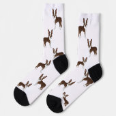 Chaussette Chocolat Brown Boston Terrier Motif de dessin de c (Gauche)