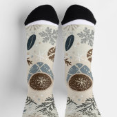 Chaussette Chocolat Chaud & Flocons de Neige Design de Fêtes (Haut)