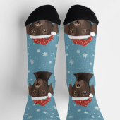 Chaussette Chocolat Labrador Chaussettes Casquette de Noël (Haut)