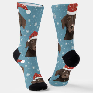 Chaussette Chocolat Labrador Chaussettes Casquette de Noël