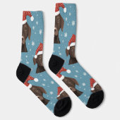 Chaussette Chocolat Labrador Chaussettes Casquette de Noël (Droite)