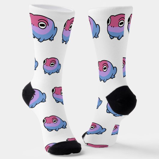 Chaussette Chonky Bisexual Frog Queer Socks | Cute Bi Pride  (Angulaire)