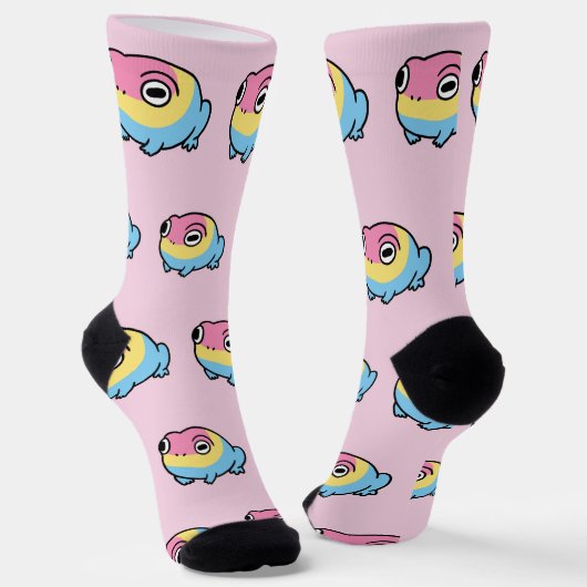 Chaussette Chonky Pansexual Frog Pride Socks | Cute Pan Pride (Angulaire)