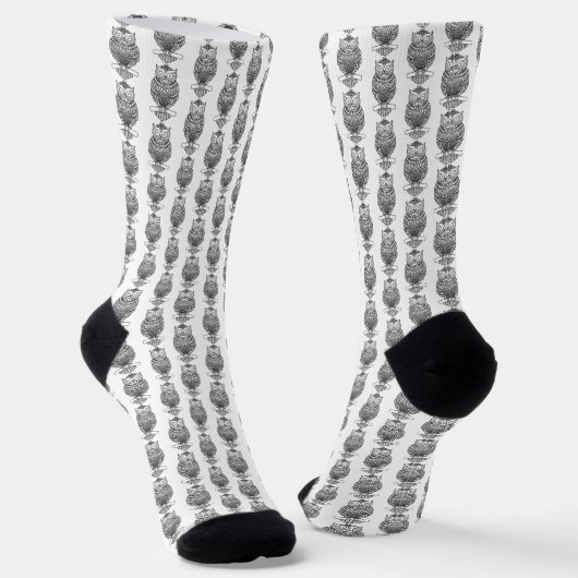 Chaussette Chouette (blanche) - Chaussettes Premium (Angulaire)