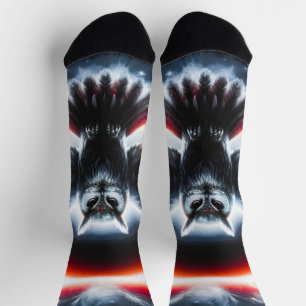 Chaussette Chouette céleste cosmique mystique