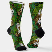 Chaussette Chouettes, fougères, chênes et baies (Angulaire)