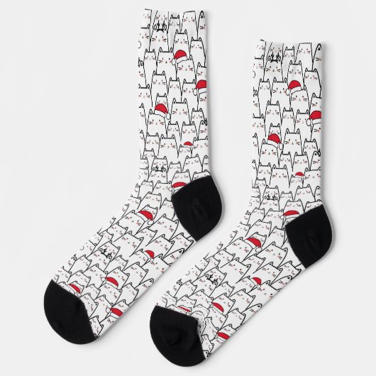 Chaussette Christmas Cats Pattern (Gauche)