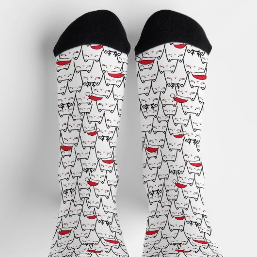 Chaussette Christmas Cats Pattern (Haut)