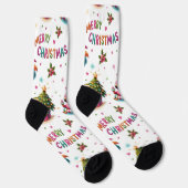 Chaussette Christmas Flamingo Socks, Tropical Chrismas Socks (Droite)
