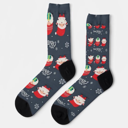 Chaussette "CHRISTMAS GNOMES" Écran Premium durable (Gauche)