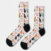 Chaussette Christmas Holiday Cat Socks For Cat Lovers (Gauche)