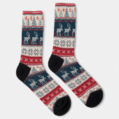 Chaussette Christmas Knitting Pattern Reindeer (Droite)