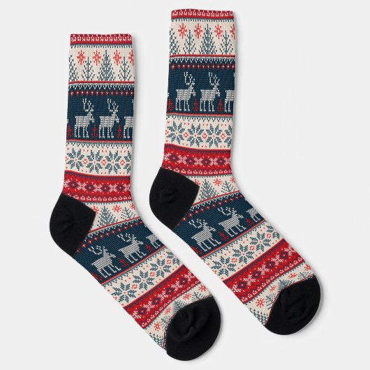 Chaussette Christmas Knitting Pattern Reindeer (Droite)