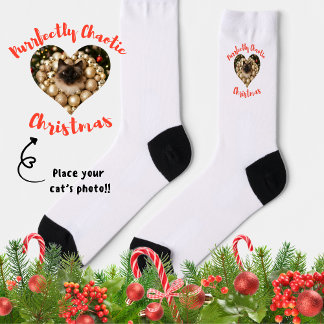 Chaussette Christmas Personalized Cat Heart Photo Frame
