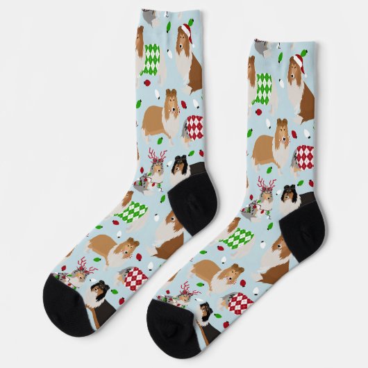 Chaussette Christmas Rough Collie (Gauche)