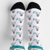 Chaussette Christmas Shark Père Noël Jaws Nom personnalisé (Haut)