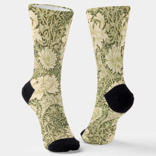 Chaussette Chrysanthème par William Morris, Art Vintage (Angulaire)