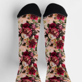 Chaussette Chrysanthème romantique sur Gossamer Pink (Haut)