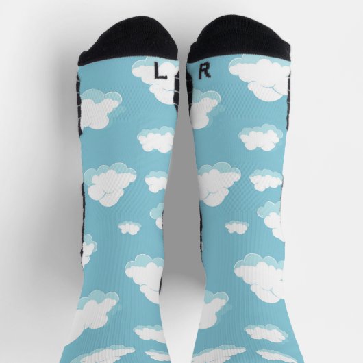 Chaussette Ciel bleu et Motif nuages (Haut)