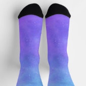 Chaussette Ciel céleste bleu et violet avec étoiles pointillé (Haut)