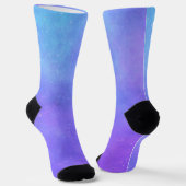 Chaussette Ciel céleste bleu et violet avec étoiles pointillé (Angulaire)