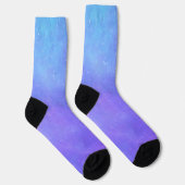 Chaussette Ciel céleste bleu et violet avec étoiles pointillé (Droite)